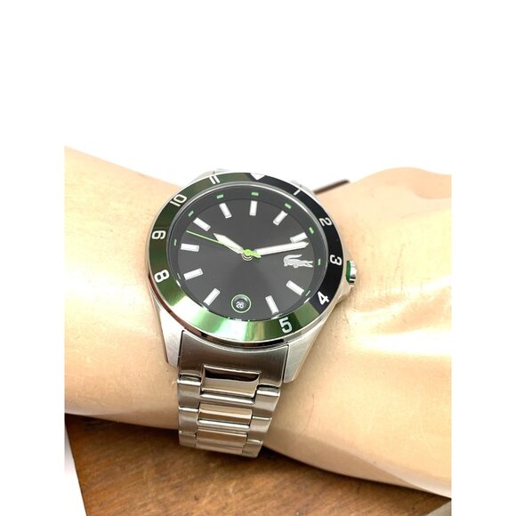 Lacoste Men's Watch 2011129 Quartz Black Dial Silver Stainless Steel 43mm - Picture 5 of 13